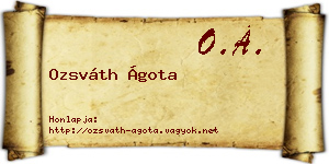 Ozsváth Ágota névjegykártya